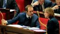 Le Premier ministre Sébastien Lecornu s'entretient avec la ministre chargée des Comptes publics Amélie de Montchalin à l'Assemblée nationale, à Paris, le 31 octobre 2025