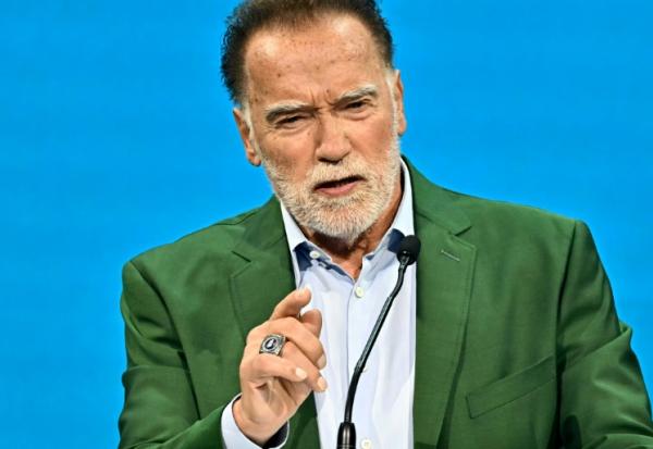 L'acteur américain et ancien gouverneur de Californie Arnold Schwarzenegger, le 3 juin 2025 à Vienne à l'ouverture du sommet annuel sur le climat 