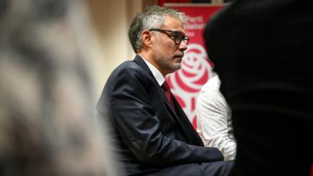 Le premier secrétaire du PS Olivier Faure à Lyon le 7 octobre 2026
