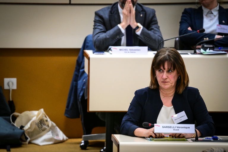 Véronique Sarselli (LR), élue première femme présidente de la puissante Métropole de Lyon,le 26 mars 2026 à Lyon