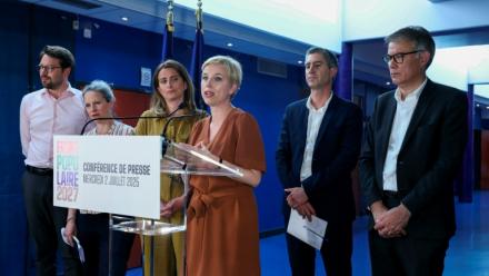 La gauche unitaire (sans LFI, les Communistes et Raphaël Glucksmann) réunie à Bagneux, dans les Hauts-de-Seine, le 2 juillet 2025