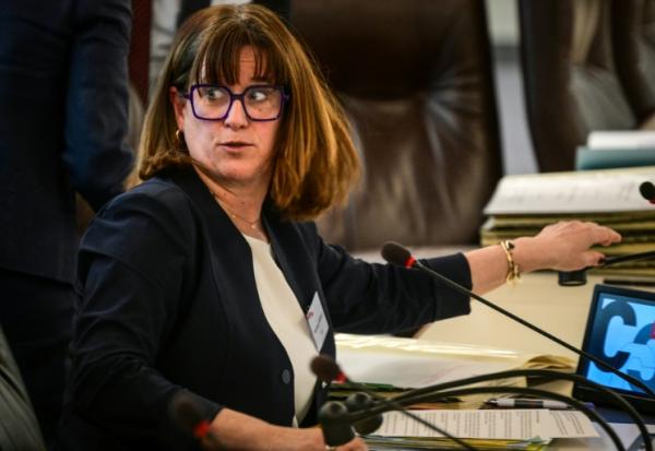 a présidente de la Métropole de Lyon, Véronique Sarselli (LR), le 26 mars 2026 à Lyon