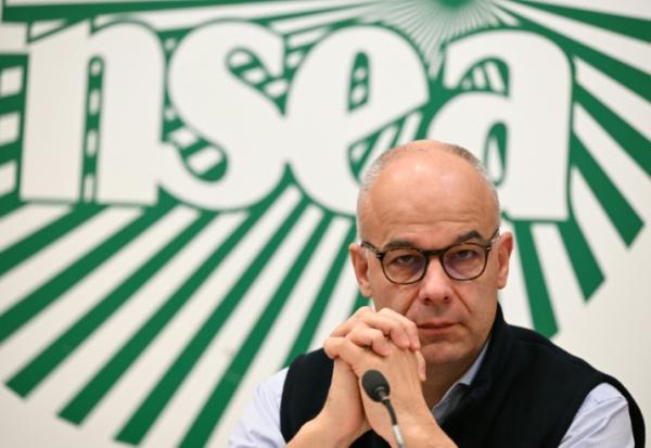 Arnaud Rousseau, président de la FNSEA, lors d'une conférence de presse à Paris, le 8 janvier 2026