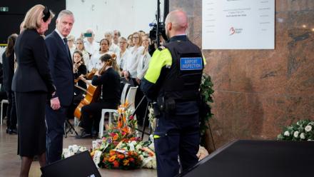 Le couple royal belge Mathilde et Philippe, le 22 mars 2026, aux commémorations des attentats de Bruxelles