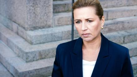 La Première ministre danoise Mette Frederiksen pendant une déclaration à la presse, à Copenhague, le 23 septembre 2025