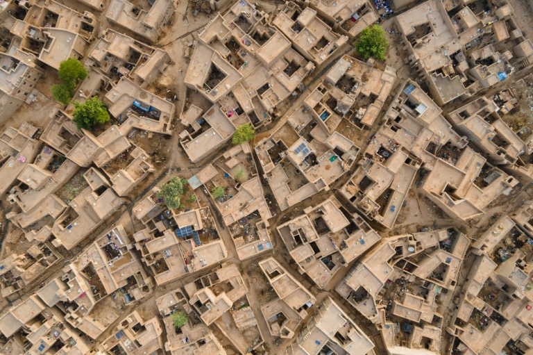 Vue aérienne de la ville de Djenné, le 12 juin 2025