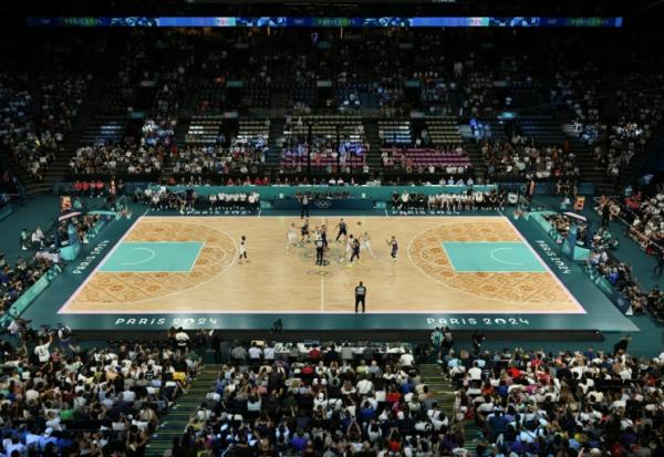 L'Arena Bercy lors du tournoi olympique masculin de basket, le 10 août 2024 aux Jeux de Paris