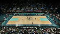 L'Arena Bercy lors du tournoi olympique masculin de basket, le 10 août 2024 aux Jeux de Paris