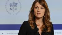 La porte-parole du gouvernement Maud Bregeon s'exprime après un Conseil des ministres le 10 juin 2026 à Paris