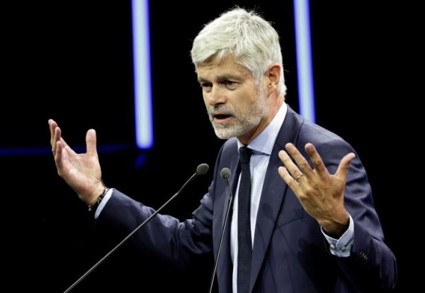 Le président du groupe parlementaire Droite Républicaine, Laurent Wauquiez, lors de l'université d'été du parti à Port-Marly, le 6 septembre 2025 dans les Yvelines