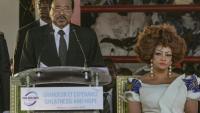 Le président Paul Biya, accompagné de son épouse Chantal Biya, lors d'un meeting de campagne à Maroua, le 7 octobre 2025