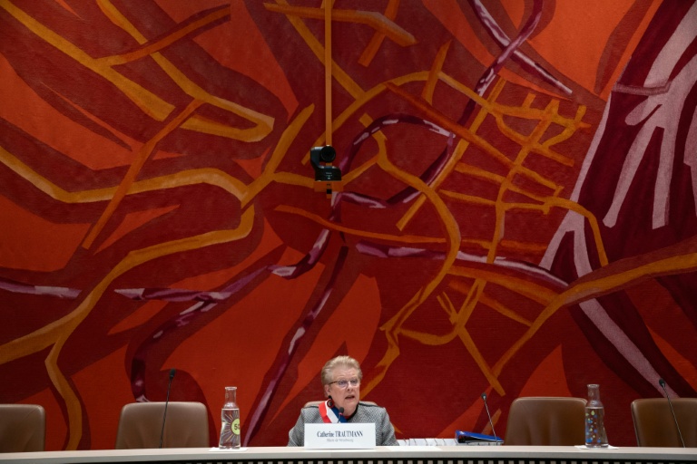 La socialiste Catherine Trautmann, nouvelle maire de Strasbourg, le 28 mars 2026 à Strasbourg