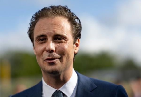 Cyrille Bolloré, PDG du groupe Bolloré, le 17 mai 2024 à Ergue-Gaberic (Finistère)