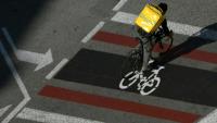 Livreur de Glovo, à Barcelone le 4 février 2021