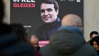 Un portrait du journaliste Christophe Gleizes, détenu en Algérie, déployé à Montpellier, le 29 janvier 2026