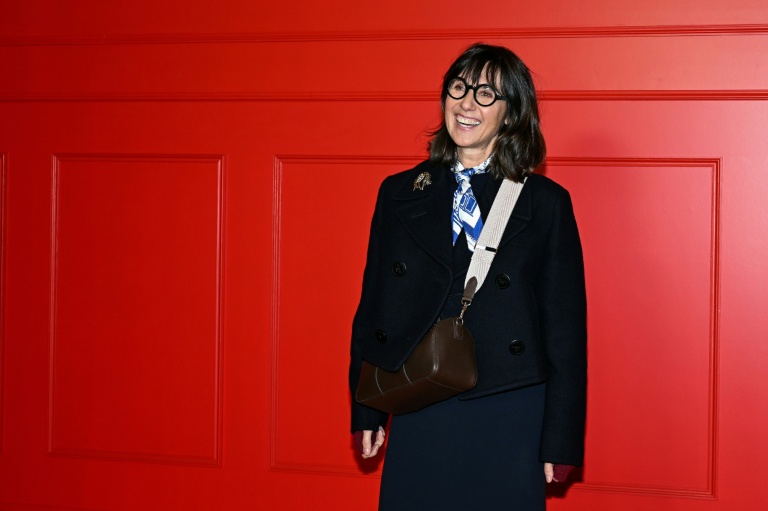 La productrice Alexia Laroche-Joubert, PDG de Banijay France, pose au Grand Rex, à Paris, le 15 décembre 2025