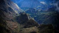 Le cirque de Mafate vu depuis les hauteurs de Saint-Paul, à La Réunion, le 27 février 2022