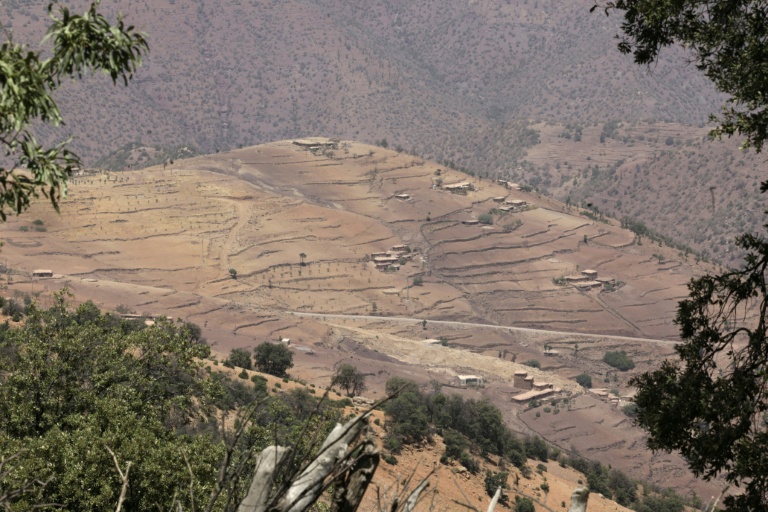 Vue de différentes communautés de la commune rurale de Tilougguite dans la région de Beni Mellal-Khenifra, le 19 août 2025 au Maroc