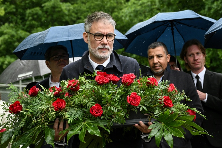 Le premier secrétaire du Parti socialiste Olivier Faure à l'occasion du 45e anniversaire de l'élection présidentielle de 1981, le 10 mai 2026 à Château-Chinon, dans la Nièvre  