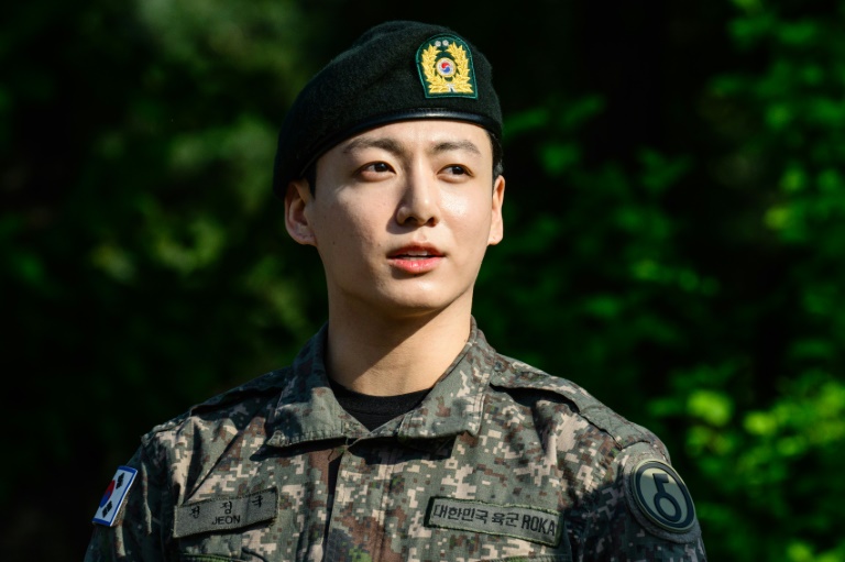 Le chanteur du groupe de K-pop Jungkook, le 11 juin 2025 à Yeoncheon, en Corée du Sud