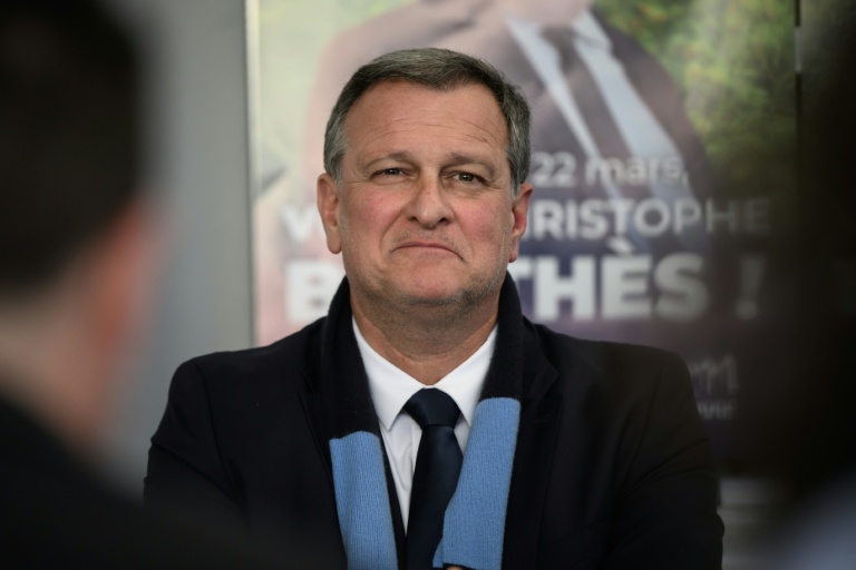 Le maire de Perpignan et vice-président du RN Louis Aliot à Carcassonne le 18 mars 2026