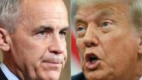 Photomontage réalisé le 30 juin 2025 du Premier ministre canadien Mark Carney et du président américain Donald Trump