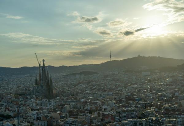 La basilique Sagrada Familia de l'architecte Antoni Gaudi avant la visite du pape Léon XIV, le 8 juin 2026 à Barcelone