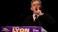 Jean-Luc Mélenchon, fondateur de La France Insoumise (LFI), lors d'un meeting de campagne du candidat LFI en tête de liste aux élections municipales de Lyon de 2026, le 26 février 2026