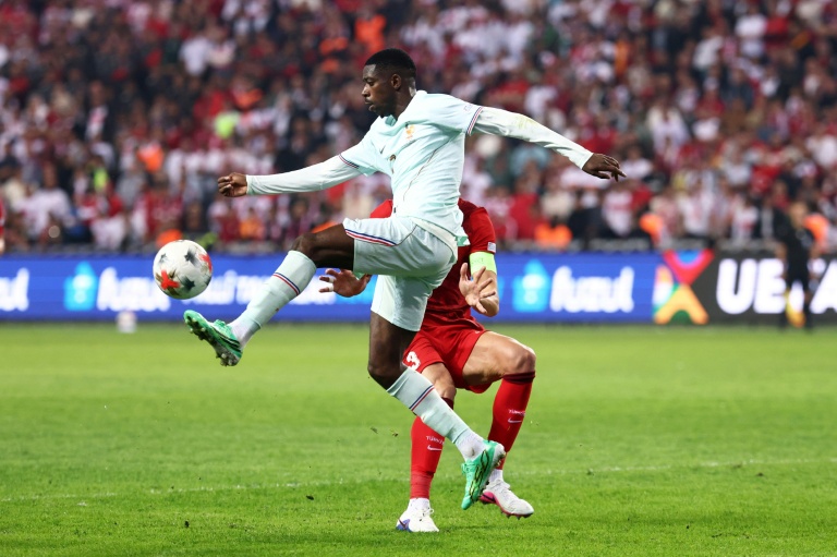 L'attaquant des Bleux Ousmane Dembélé au cours du match de Ligue des nations contre la Turquie le 25 septembre 2026 à Izmit