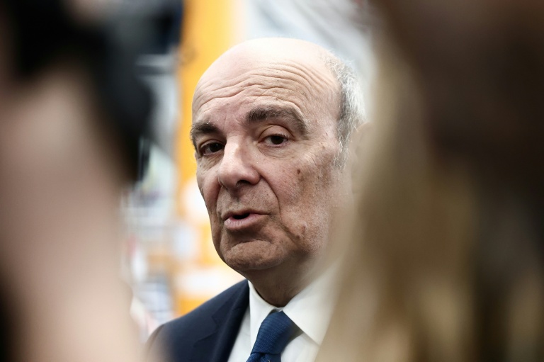 Le PDG de Dassault Aviation Eric Trappier lors de l'inauguration de l'usine à Cergy, près de Paris, le 23 septembre 2025