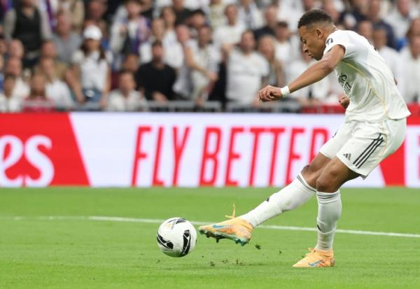 Kylian Mbappé, auteur du premier but du Real Madrid face au FC Barcelone, le 26 octobre 2025 au stade Bernabéu