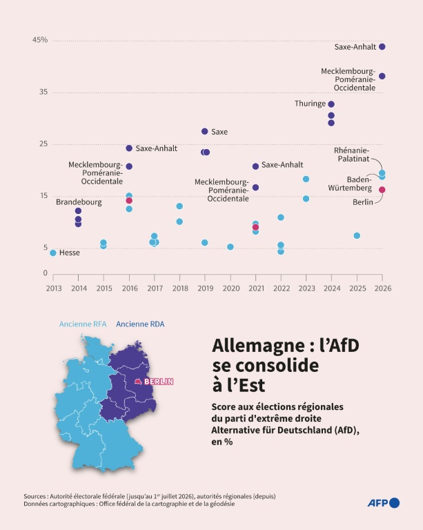 Allemagne : l'AfD se consolide à l'Est