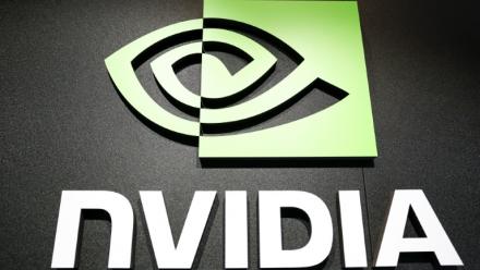 Le logo de Nvidia en mai 2025 à Taïpei, à Taïwan