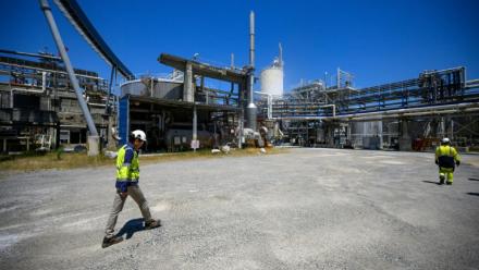 Usine de Saint-Gaudens, en Haute-Garonne, de Fibre Excellence, groupe papetier en difficulté, le 18 juin 2026. 