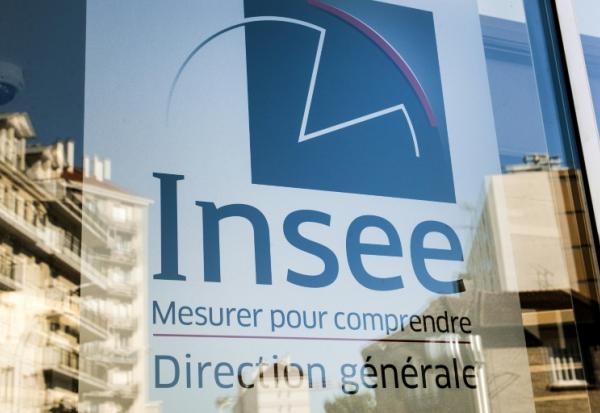 Le logo de l'Insee, le 14 juin 2019 à Montrouge (Hauts-de-Seine)