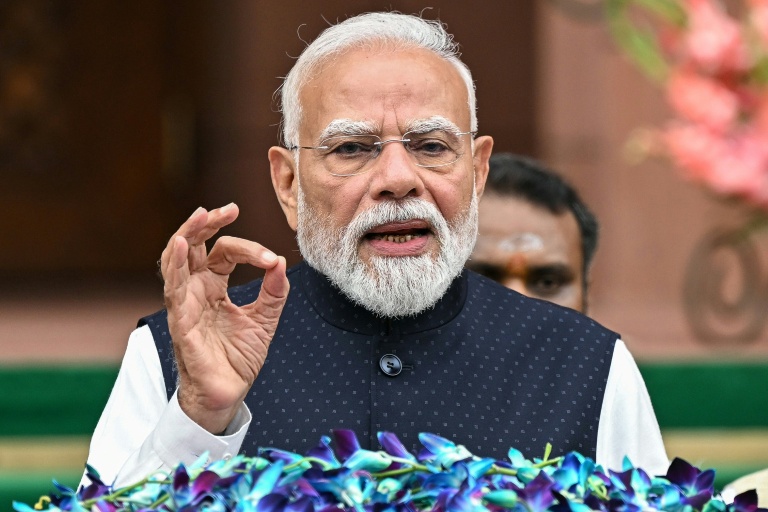 Le Premier ministre indien Narendra Modi s'exprime devant la presse le 20 juillet 2026 à New Delhi