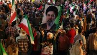 Un portrait du guide suprême iranien, l'ayatollah Mojtaba Khamenei, lors d'un rassemblement à Téhéran, le 13 mai 2026