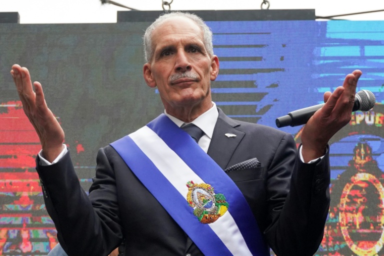 Le président du Honduras, Nasry Asfura, lors de  son discours après la cérémonie d'investiture à Tegucigalpa, le 27 janvier 2026