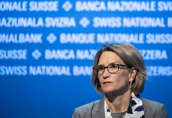 Andrea Maechler, la directrice adjointe de la BRI, le 28 avril 2023 à Berne, en Allemagne