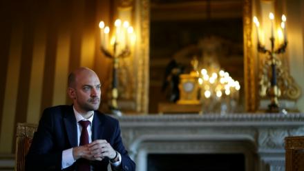 Le chef de la diplomatie française Jean-Noël Barrot lors d'un entretien avec l'AFP à Paris, le 24 mars 2026