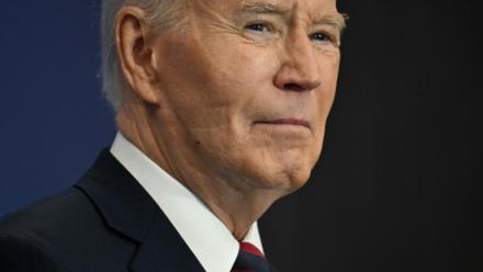 L'ex-président américain Joe Biden, le 10 décembre 2024 à l'Institut Brookings, à Washington