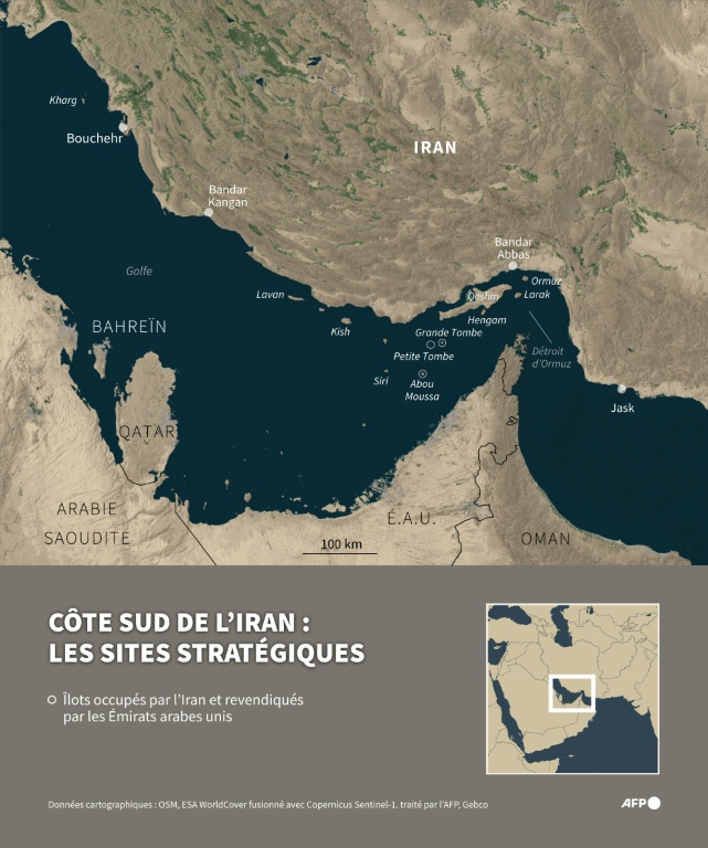 Côte sud de l'Iran : les sites stratégiques