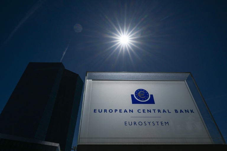 Un panneau indiquant le siège de la Banque centrale européenne à Francfort, en Allemagne, le 30 avril 2026
