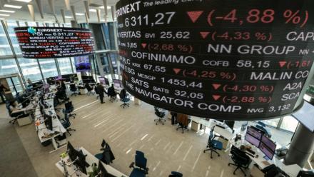 La salle de contrôle d'Euronext, société qui gère la Bourse de Paris