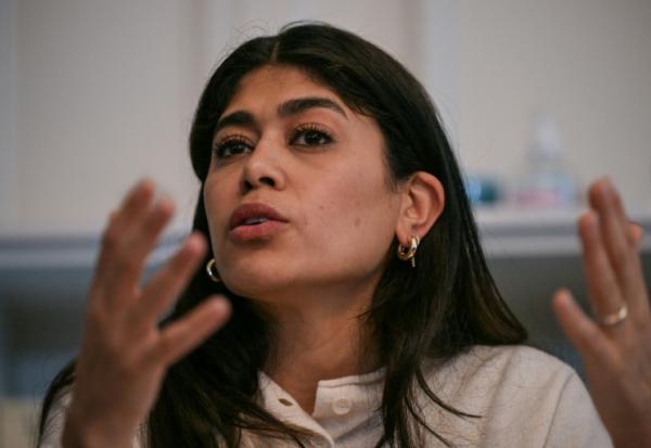 L'eurodéputée LFI Rima Hassan à Paris le 3 avril 2026