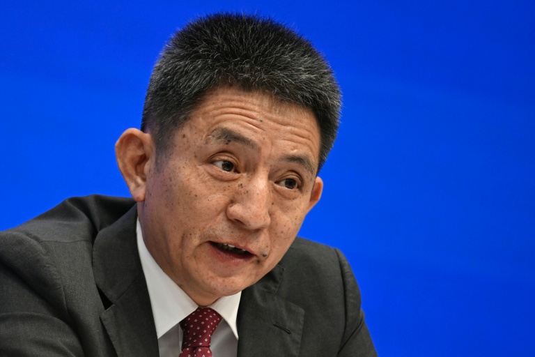 Le vice-ministre chinois du Commerce Li Chenggang, lors d'une conférence de presse, le 18 juillet 2025 à Pékin