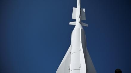 Le missile Aster de groupe européen MBDA présenté au salon du Bourget, le 18 juin 2025