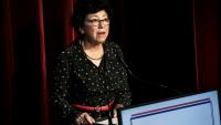 La ministre de la Transition écologique, Monique Barbut, lors d'une réunion sur la réduction des émissions de méthane, le 4 mai 2026 à Paris