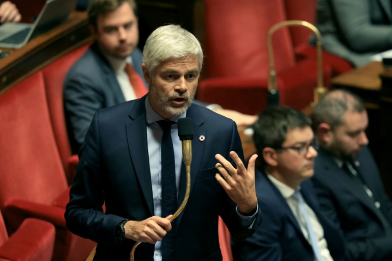 Le président du groupe Droite Républicaine à l'Assemblée, Laurent Wauquiez, s'exprime le 31 octobre 2025 à l'Assemblée nationale à Paris