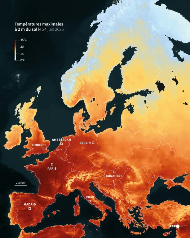 L'Europe sous de fortes chaleurs